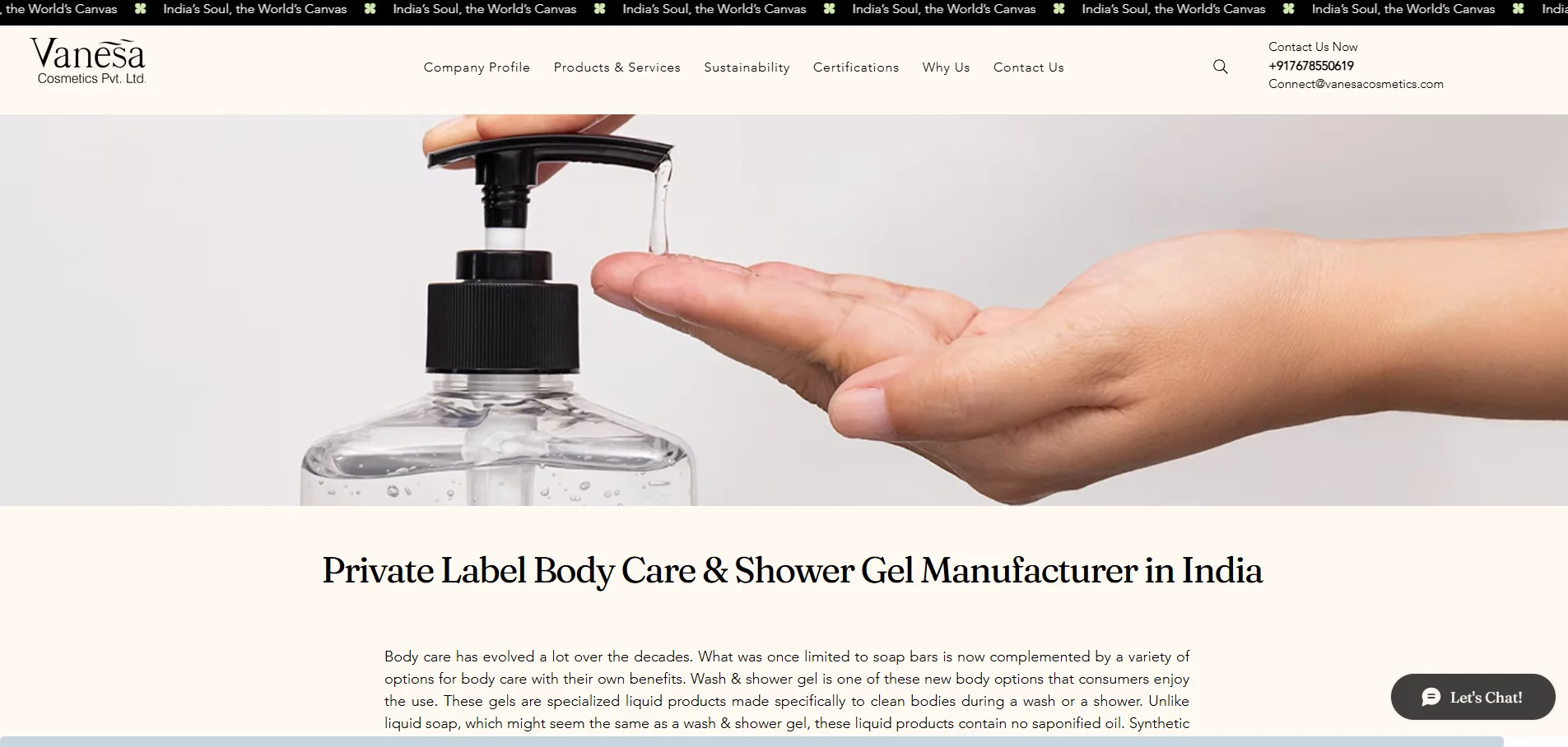 Top 10 Private Label Body Wash Manufacturers in india